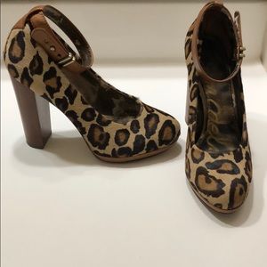 Leopard ankle strap heels (LYLA by Sam Edelman)